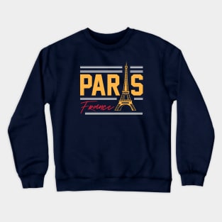 Retro Paris Eiffel Tower Word Art Vintage France Crewneck Sweatshirt